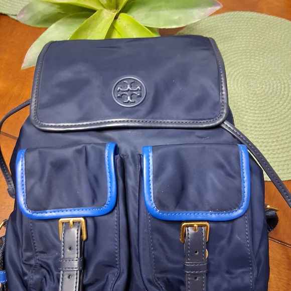Tory Burch | Bags | Tory Burch Navy And Blue Backpack | Poshmark